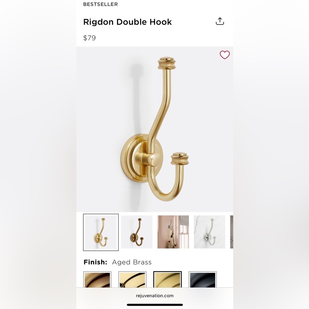 Two Brand New Rejuvenation Rigdon Double Hooks